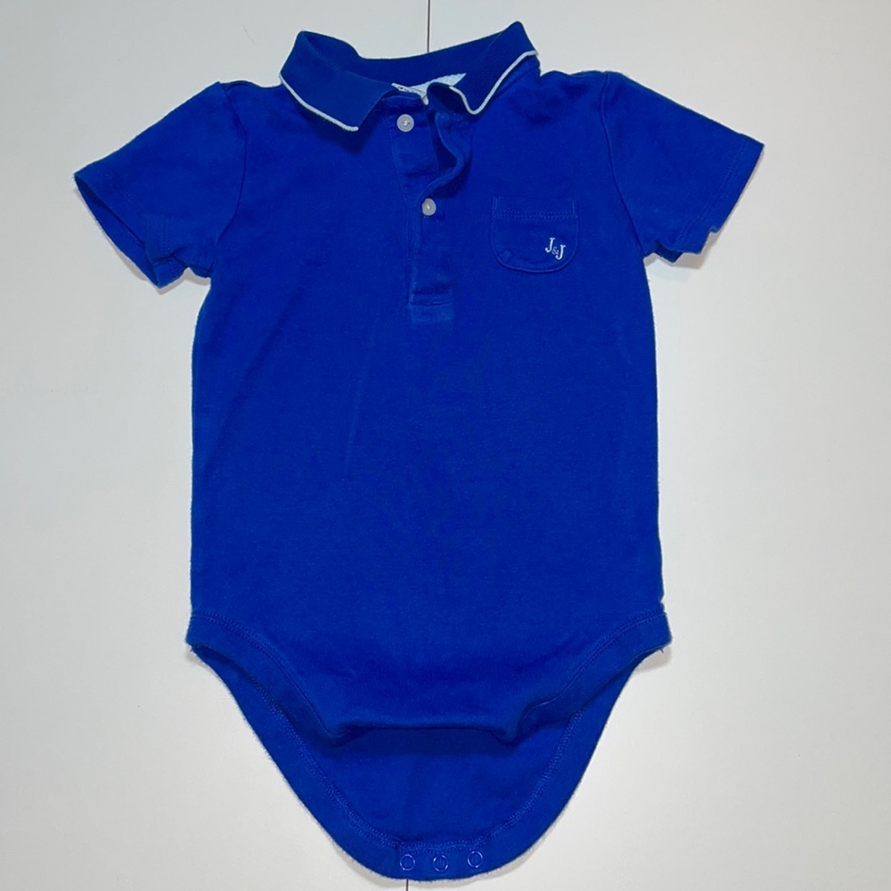 Janie and Jack Blue Polo Bodysuit - 18-24 Months
